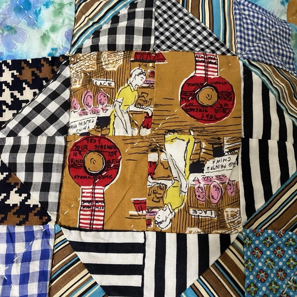 Vintage All Hand Stitched Quilt 72x68